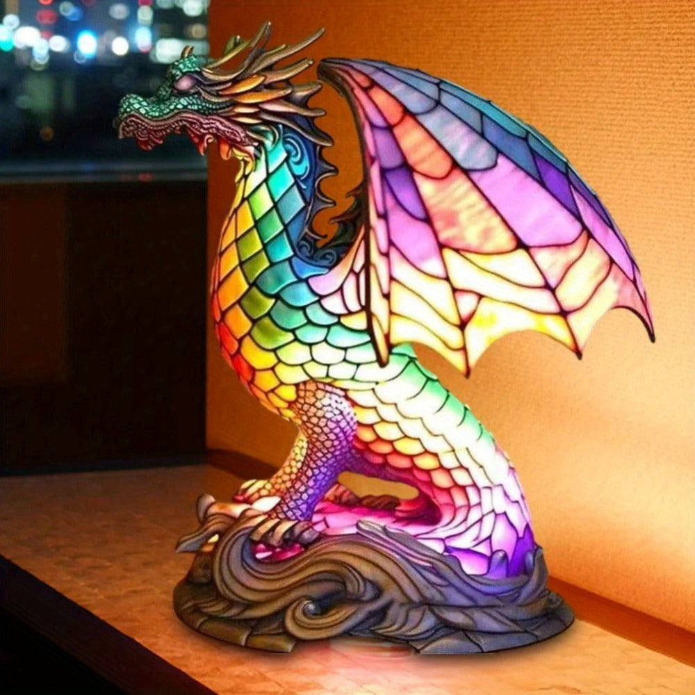3D Resin Animal Night Light – Bohemian Vintage Dragon, Owl & Sea Turtle Stained Desk Lamp for Bedroom, Home Decor, Birthday & Christmas Gift (Dragon / Owl / Sea Turtle) - product image 2