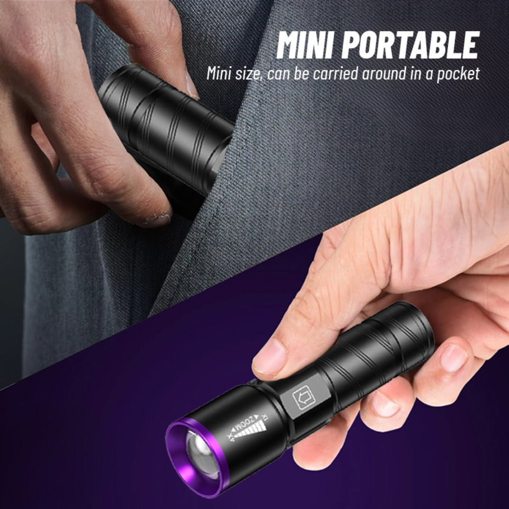 UV Blacklight 2 Pack Rechargeable Portable | Adjustable Brightness & Zoom Ultraviolet Lamp | Scorpion Detection Pet Urine Stain Finder Nail Polish Resin Curing Fluorescent - product image 12