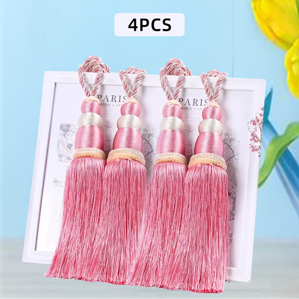 Curtain Tiebacks with Ball Tassels 4-Pack Silk Rope Curtain Ties Decorative Holdbacks for Window Dressing Home Decor - product image 8