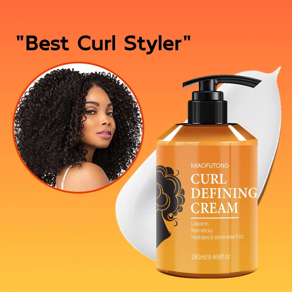 Curl Defining Cream with Argan Oil 280ml Frizz Control Moisture Lock Hydrating Styling Conditioner – Enhances Shine Boosts Volume Heat-Free Curl Definer for Curly Wavy Coily Hair W - product image 8