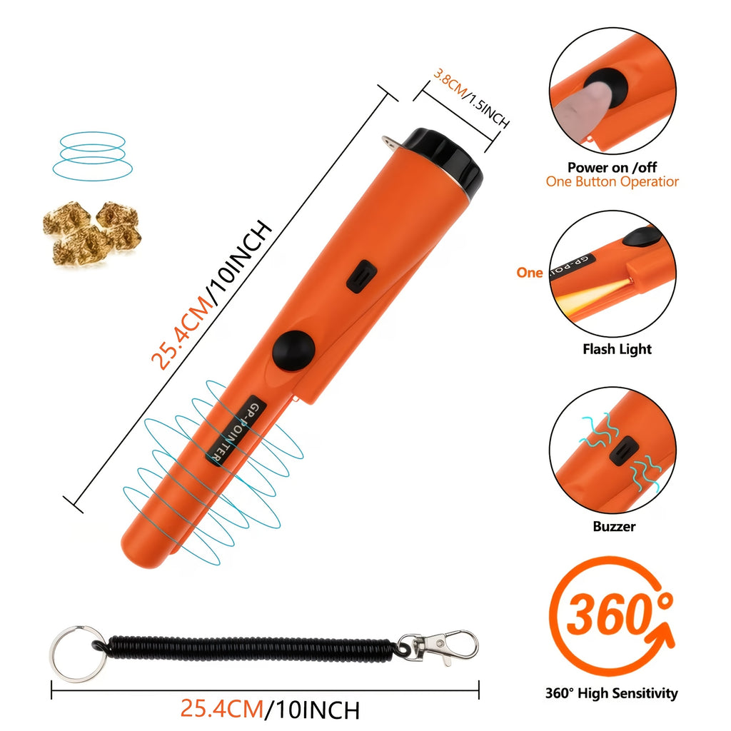 Metal Detector Pinpointer -Handheld Treasure Hunter Wand With Sound & Vibration Alerts For Golden, Silver, Coins & Relics -Ideal For Beach, Yard & Outdoor - product image 4