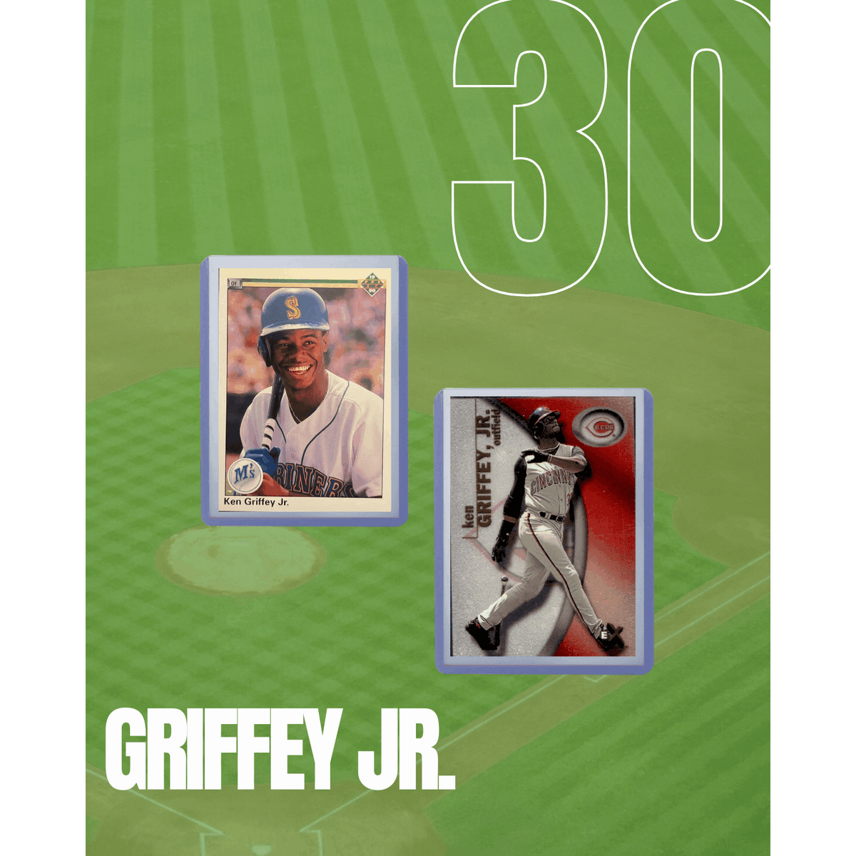 Ken Griffey Jr Baseball Cards 5-Card Assorted Lot | Multi-Year Variety Bundle | Topps Panini Fleer Donruss MLB Trading Cards | Collector Gift for Baseball Fans - product image 3