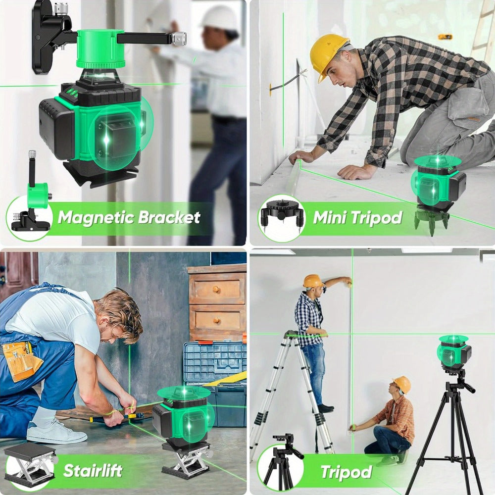 16-Line 4D Laser Level 360° Self-Leveling Cross Line Laser with Rechargeable Battery – Professional Rotary Laser for Construction, Tiling, Framing & Interior Alignment - product image 7