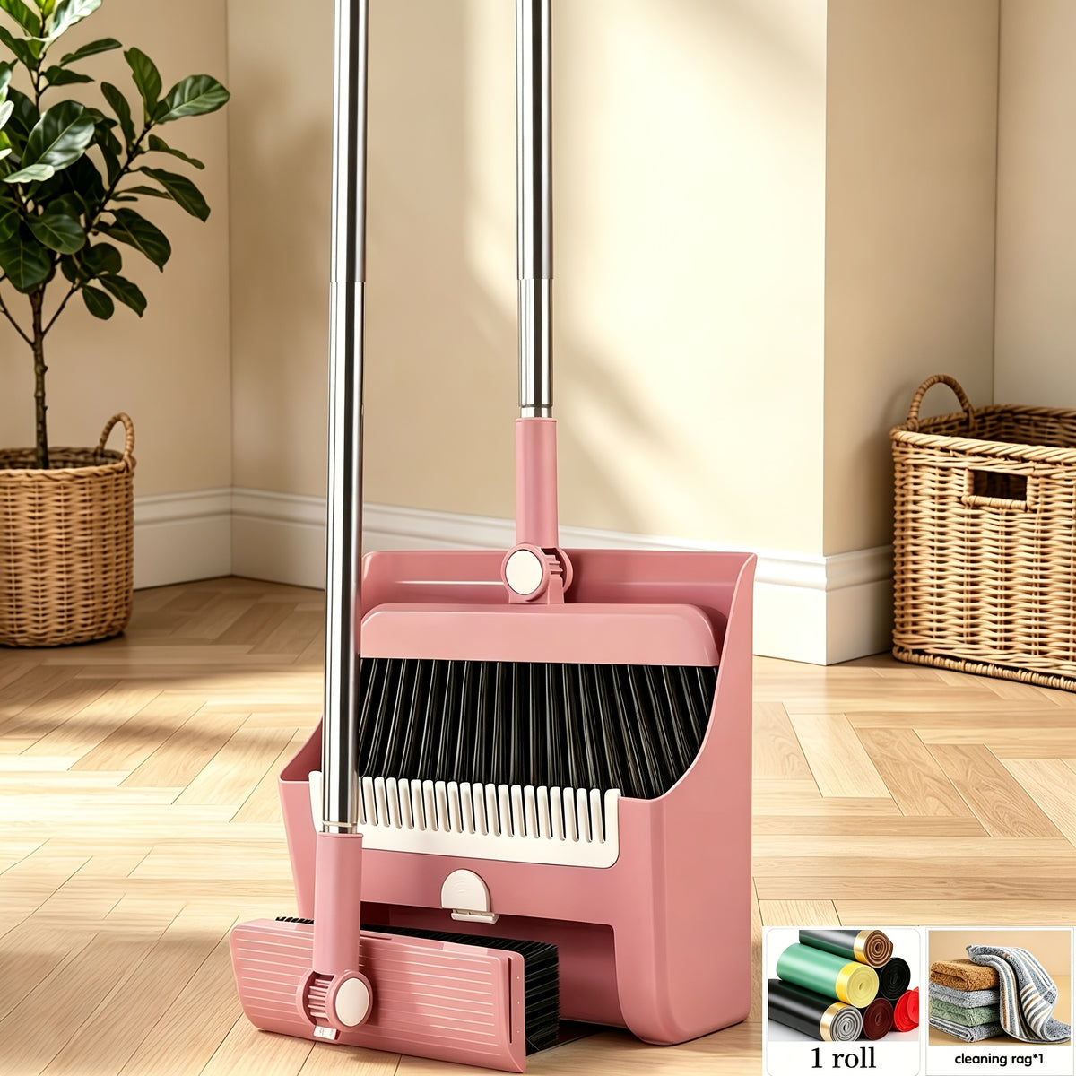 2-In-1|3-In-1|4-In-1 Household Broom with Dustpan Floor, Brush Set Foldable Broom with Dustpan Combo Set and Brush Household Cleaning Tool Set - product image 24