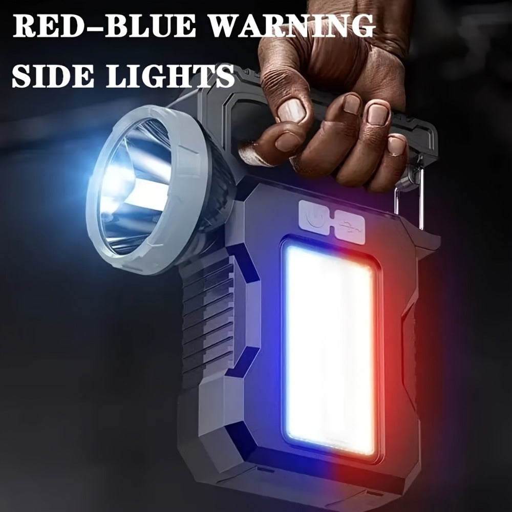 LED Searchlight Spotlight Solar & USB Rechargeable | High-Power Handheld Flashlight with Side Light Locking Clip 4 Modes | Camping Fishing Work Outdoor Emergency Gift - product image 2