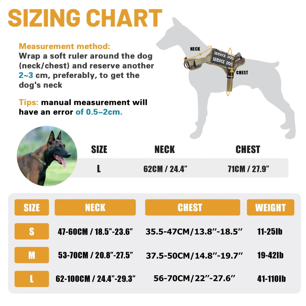 S M L in Khaki Red Black Linen Sky Blue | Tactical Dog Harness with MOLLE System & Control Handle Adjustable Reflective No-Pull Service Dog Vest for Walking - product image 2