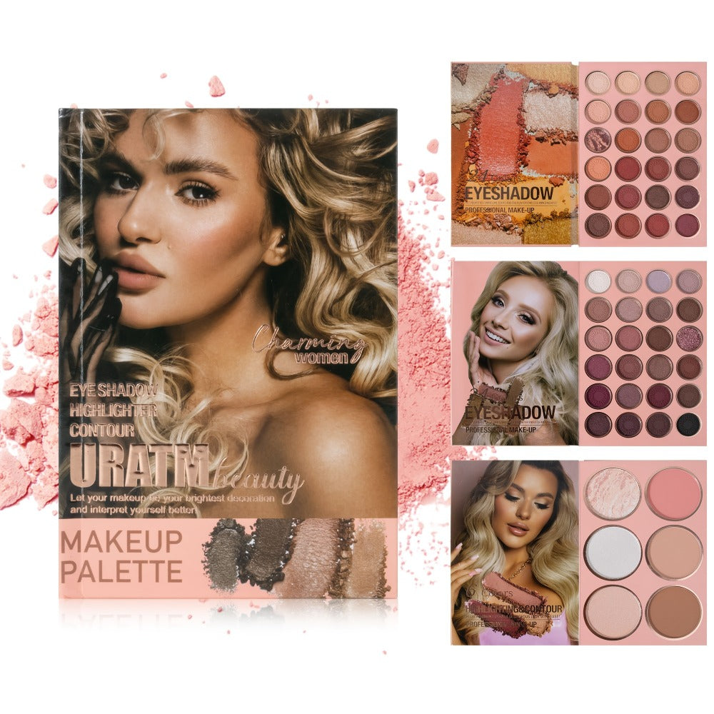 Eyeshadow Palette Book Style SHCOETY 4-in-11 Makeup Kit | 24-Color Eyeshadow + 6-Color Highlighter + 6-Color Blush + 7-Color Contour | Folding Magazine Design | All Skin Tones - product image 13