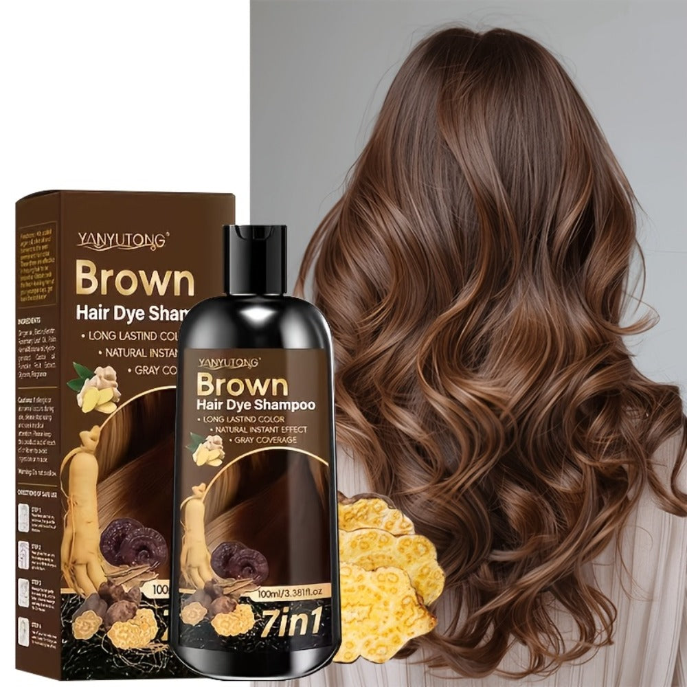 7-in-1 Gray Hair Coverage Color Shampoo with Ginger Oil Biotin & Rosemary — Gentle Scalp-Safe Formula, No Ammonia, Long-Lasting Color, 3 Shades Brown Chestnut Brown Black, Men & Wo - product image 7