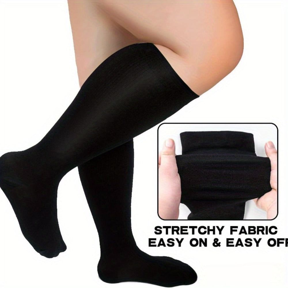 Plus Size Compression Socks 2 Pairs High Elasticity Sports Fitness Oversized Socks for Men Women 2XL 3XL 4XL 5XL 6XL 7XL Running Athletic Support - product image 10