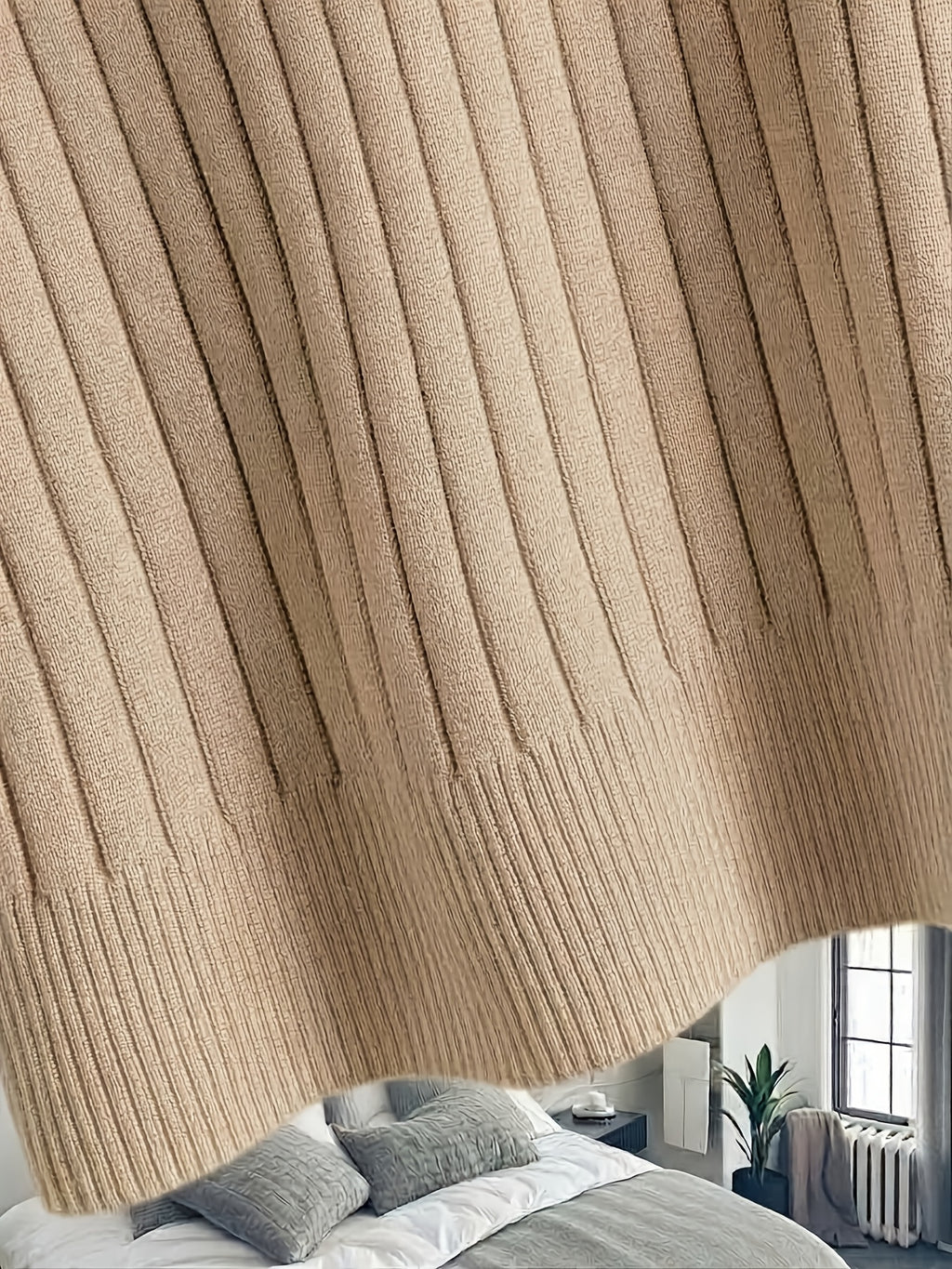 Genuine - Women's Autumn and Winter New Loose Set: Long Wide-Leg Pants + Shawl Cardigan + High-Collar Sweater Vest Fashion Three-Piece Set - product image 35