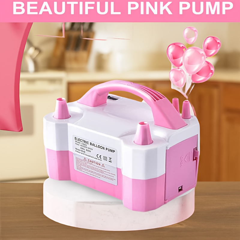 Electric Balloon Pump Double Nozzle 600W | Portable Fast Balloon Blower Inflator for Party Decoration, Birthday, Wedding & Events, 110V-120V, Multiple Colors with Optional Balloon Kit (Green, Rose Red, Pink, Blue, Orange)