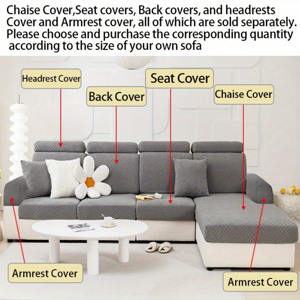 Sofa Cover Stretch Slipcover Universal Fit - Elastic Non-Slip Couch Cover Pet Friendly Machine Washable | Sofa Seat Cover Armrest Back Chaise Protector for Living Room Deep Gray Ho - product image 10