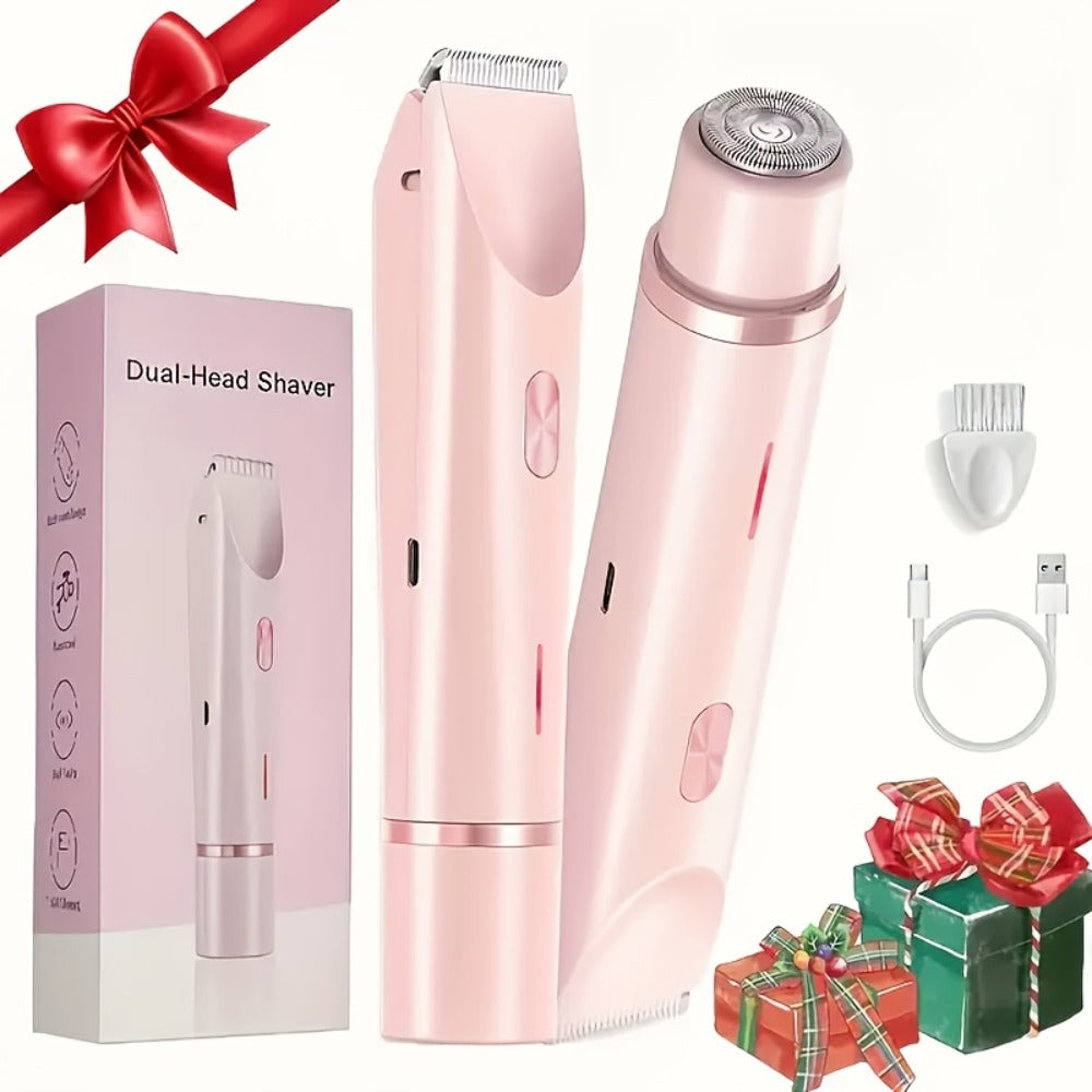 Electric Bikini Razor 2-in-1 Women USB Rechargeable Dry Wet Face Shaver - Painless Hair Removal Bikini Line Underarms Legs Arms Face Portable Cordless Lady Shaver Pink Purple Blue - product image