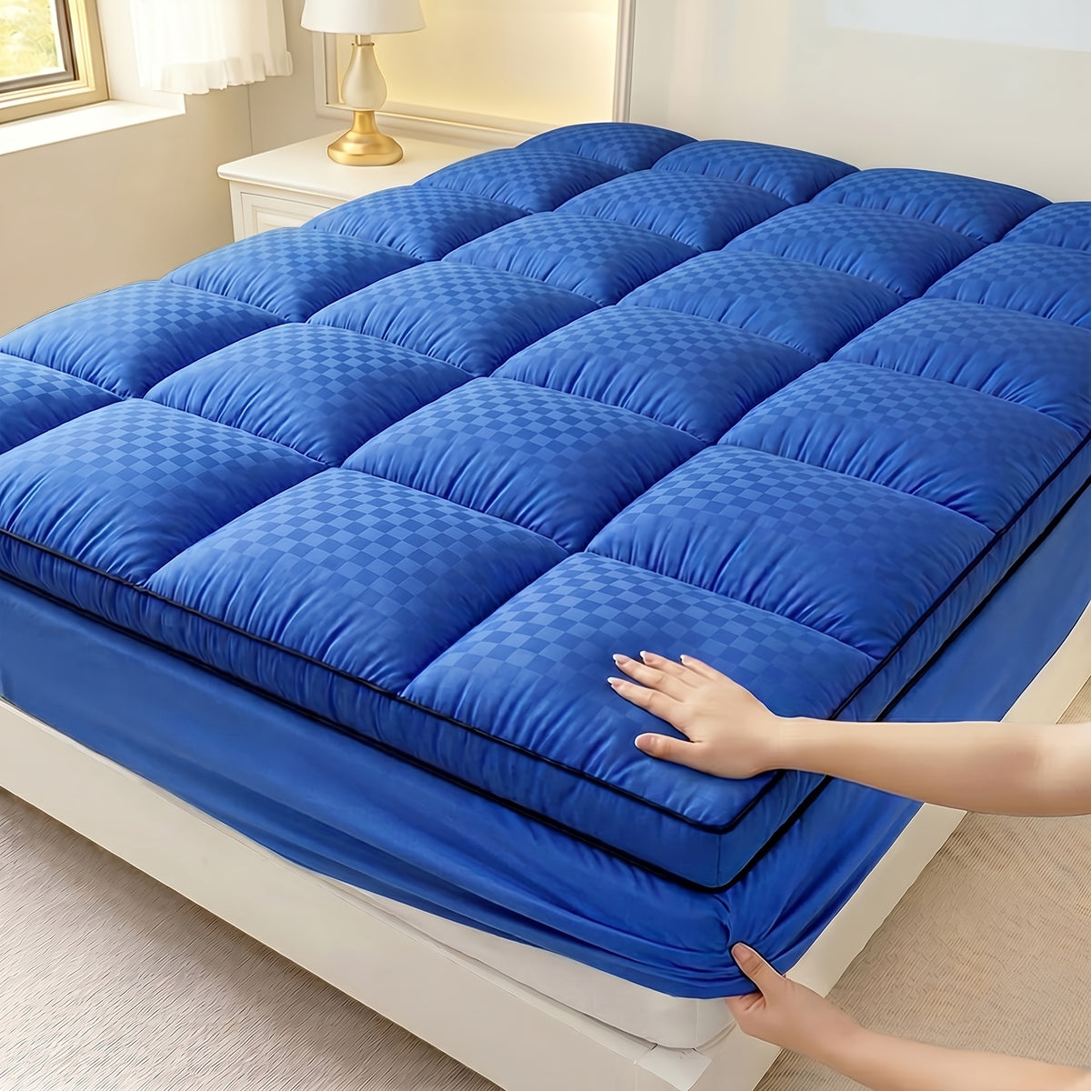 Mattress Topper, Mattress Pad Pillow Top Mattress Cover Quilted Fitted Mattress Protector Top Stretches Up 8-21" Deep Pocket 1000GSM - product image 8