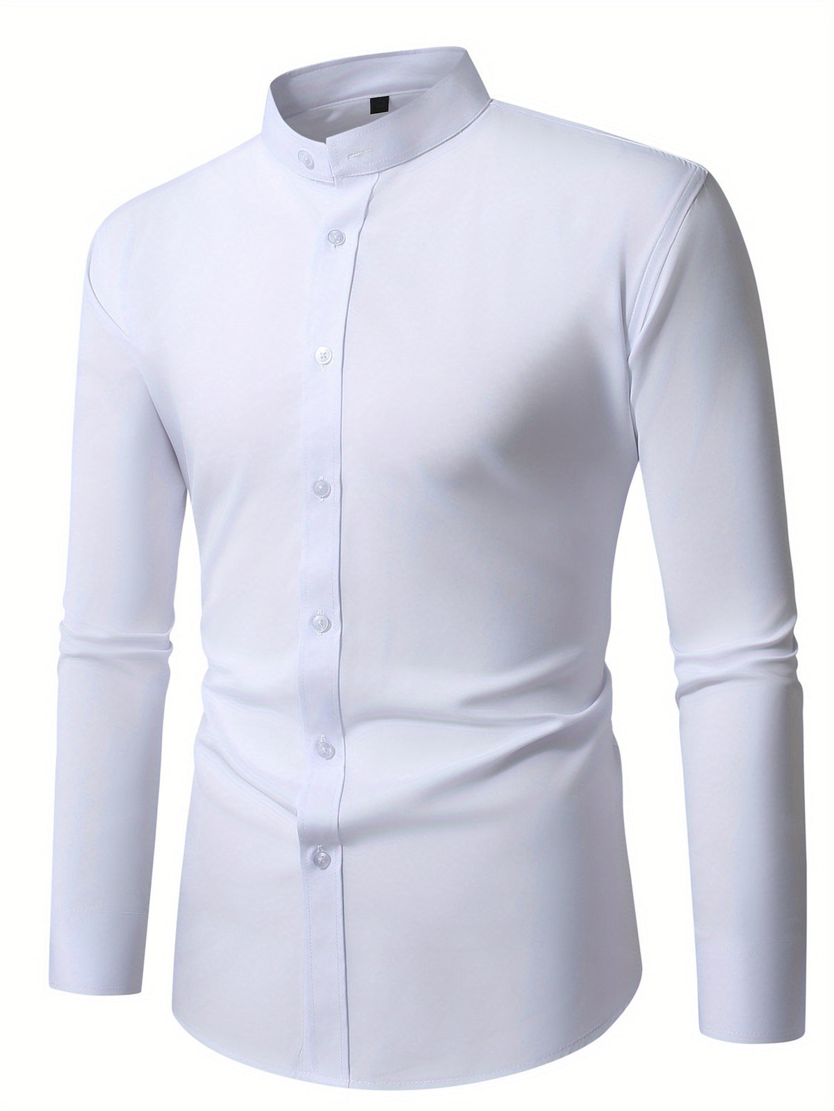 Men's Henley Collar Long Sleeve Shirt | Casual, All-season, Solid Color, Regular Fit, Button Details, Woven Fabric - product image 7