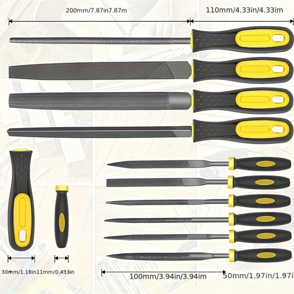 Rasp File Set Premium T12 Forged Alloy Steel - 14/16/17pcs Wood Rasp Set with Flat, Triangular, Semi-Circular & Round Rasps, for Woodworking, Metalworking & DIY, Includes Storage B - product image 4