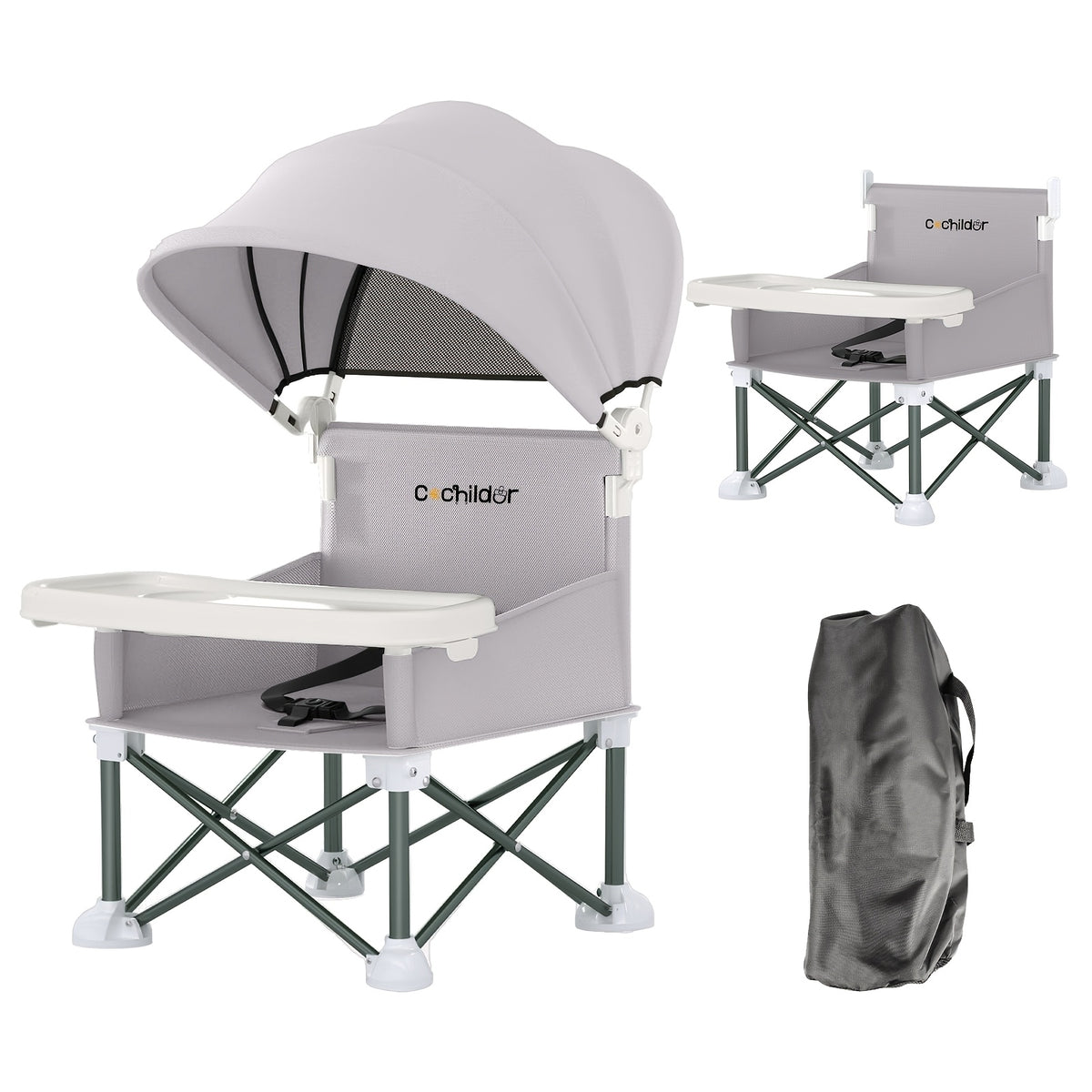 Cochildor Portable Booster Seat & High Chair with Detachable Feeding Tray - Lightweight Sturdy Frame, Ergonomic Kids Chair Suitable for Indoor/Outdoor, Travel - product image
