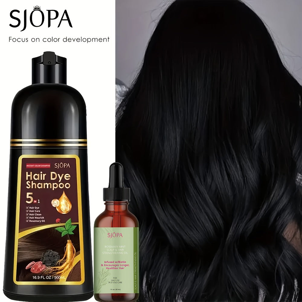 Hair Color Shampoo 5-in-1 Instant Gray Coverage Color Dyeing Conditioner 16.9oz – SJOPA No Ammonia Safe Natural Formula 12 Shades Unisex Men Women - product image 20