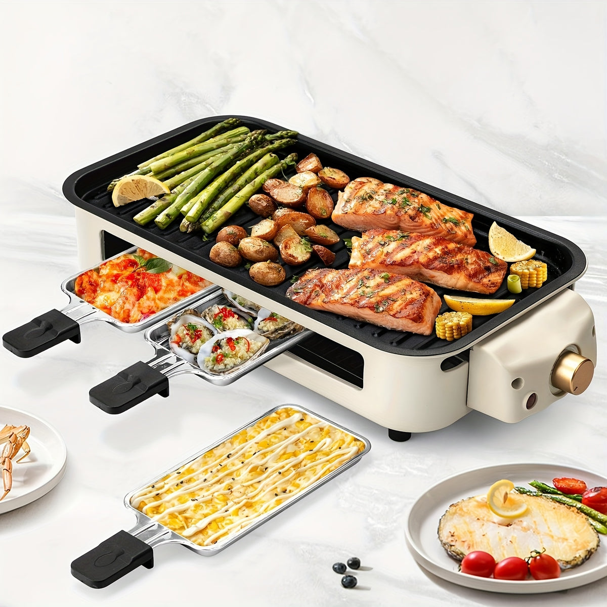 Smokeless Electric Grill | Indoor Grill with Removable Non-Stick Plate, 1700W, Portable BBQ Grill, Electric Griddle, Stainless Steel, Dishwasher Safe, Perfect - product image 6