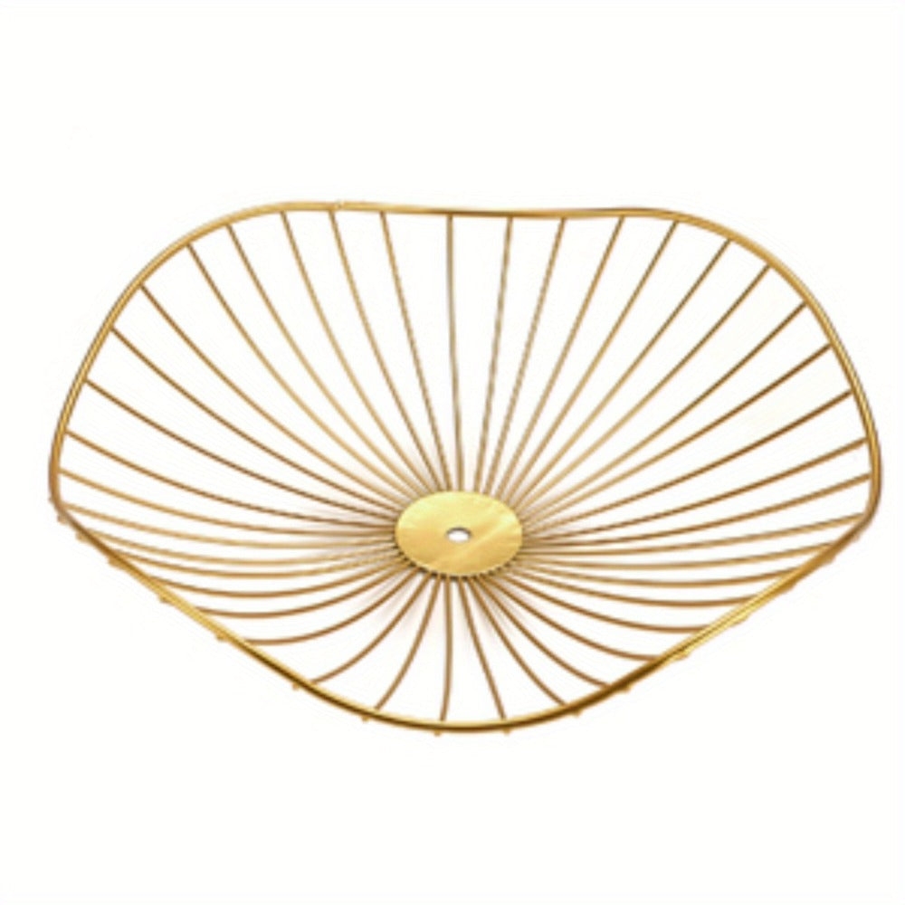 Fruit Basket Stand 3-Tier Decorative Iron Metal Wire Fruit Bowl with Lotus Leaf Design, Countertop Holder for Fruits Vegetables Bread Snacks, Modern Home Kitchen Table Centerpiece  - product image 9