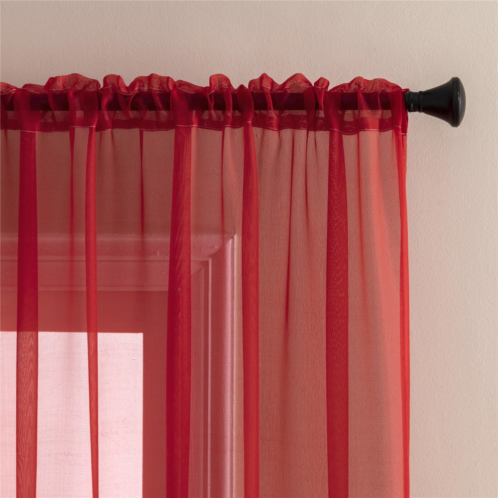 Sheer Curtains 2 Panels Rod Pocket – Light Filtering Privacy Window Drapes for Living Room Bedroom Modern Home Decor - product image 41