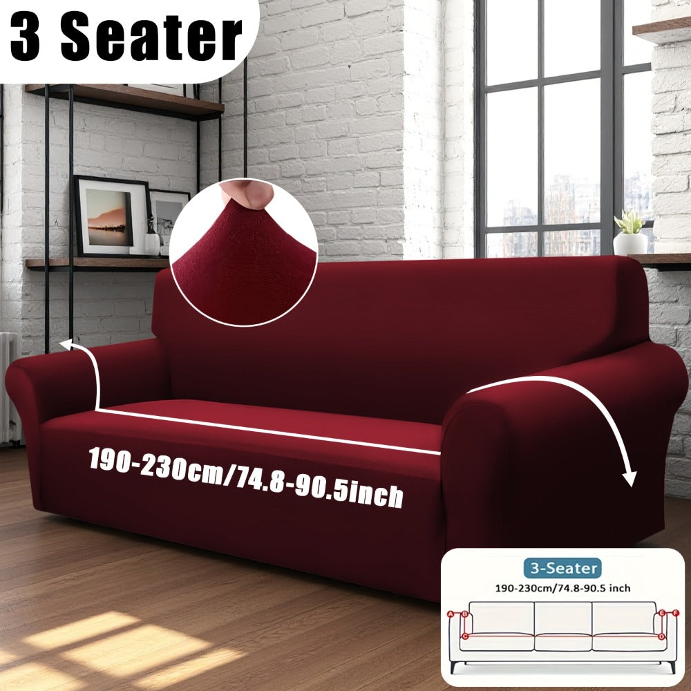 Stretch Sofa Cover Elastic Band | Milk Fiber Fabric Slipcover, Machine Washable Polyester Spandex, 1 to 4 Seater Armchair Couch Cover, Red Gray Blue Black Coffee, Home Decor - product image 5