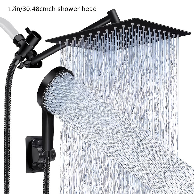 Shower Head, High Pressure Rainfall/Handheld Shower Combo With Extension Arm, 9 Settings, Anti-Leak Shower Head With Holder, Height/Angle Adjustable, Chrome - product image 12