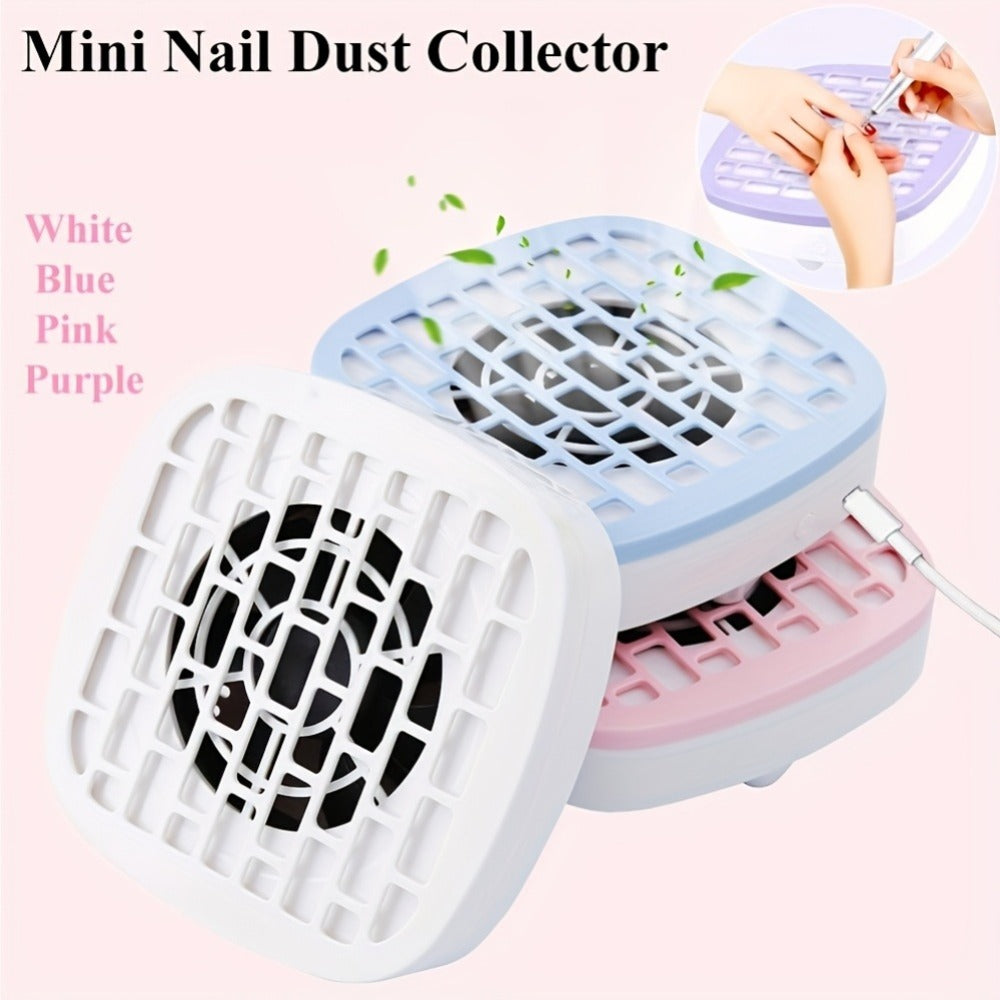 Nail Dust Collector Desktop USB Electric Nail Vacuum Fan Powerful Suction Powder Removal Machine with Filter for Manicure Nail Drill Salon Home Use White Pink Blue Purple - product image