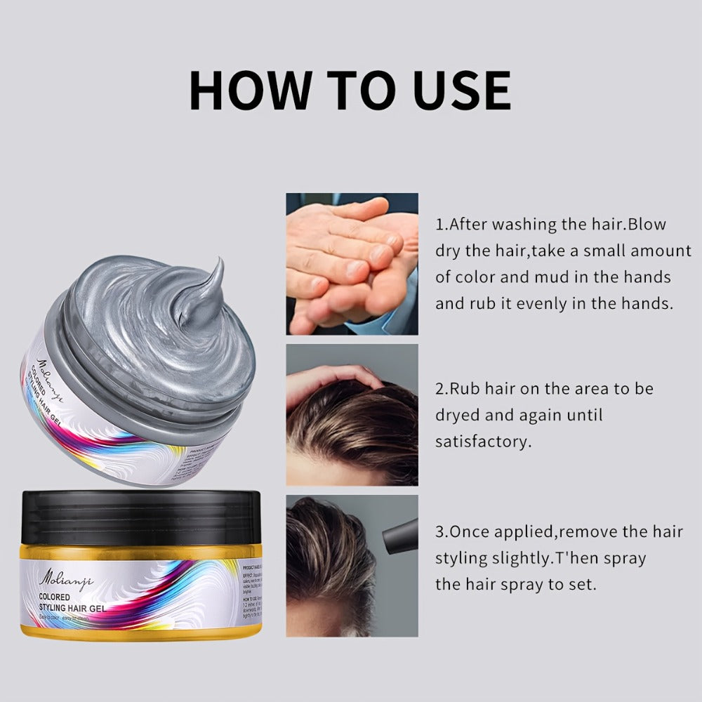 Hair Color Wax Temporary Hair Dye 3.53oz — 9 Vivid Shades, Easy Wash, Non-Damaging, Mixable Colors for Halloween Carnival Festival Cosplay Party - product image 10