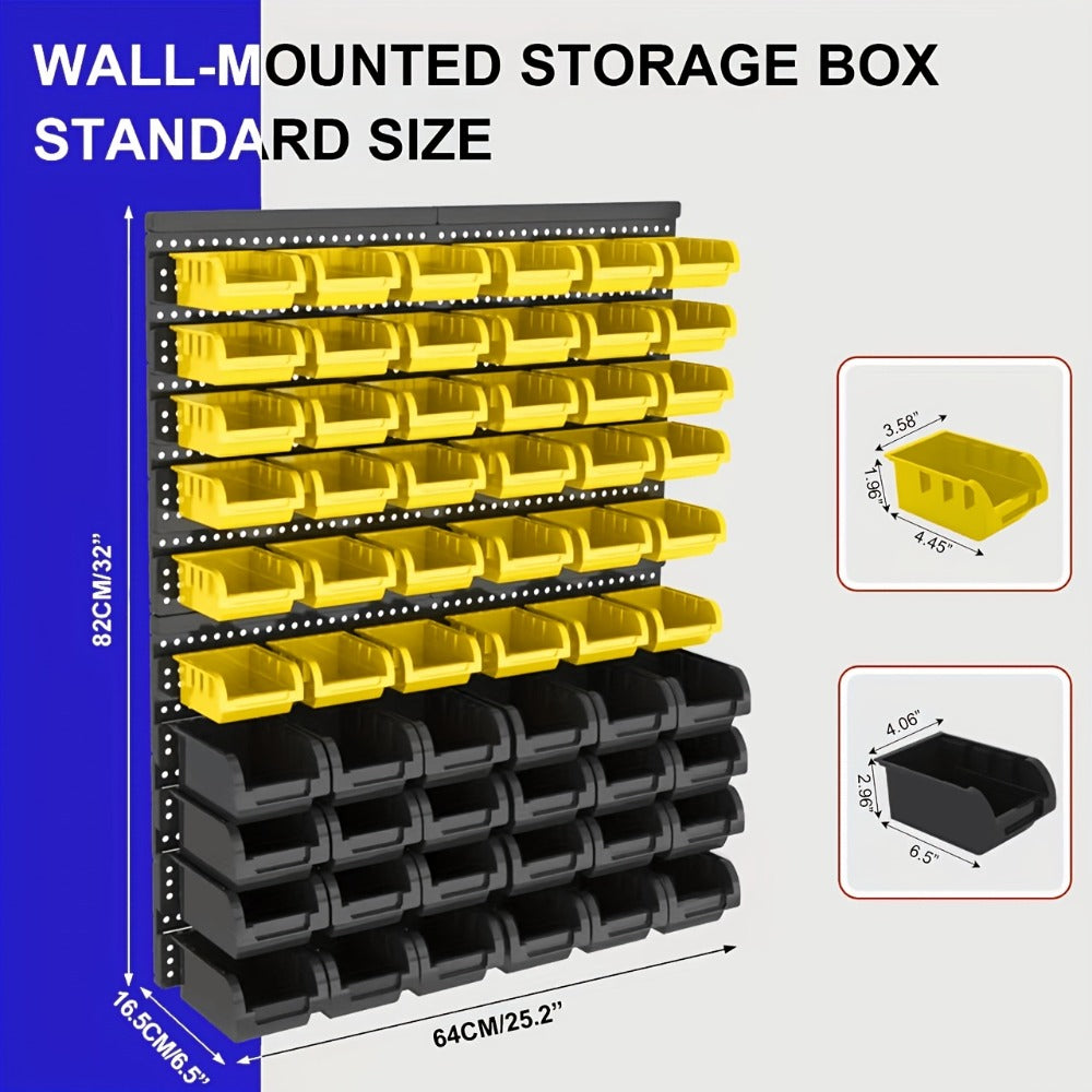Wall Mounted Storage Bin Rack System – Heavy Duty Small Parts Organizer for Screws, Nuts, Bolts & Nails | Stackable Garage Workshop Tool Storage Rack | 30/60/90 Bins Hardware Organ - product image 17