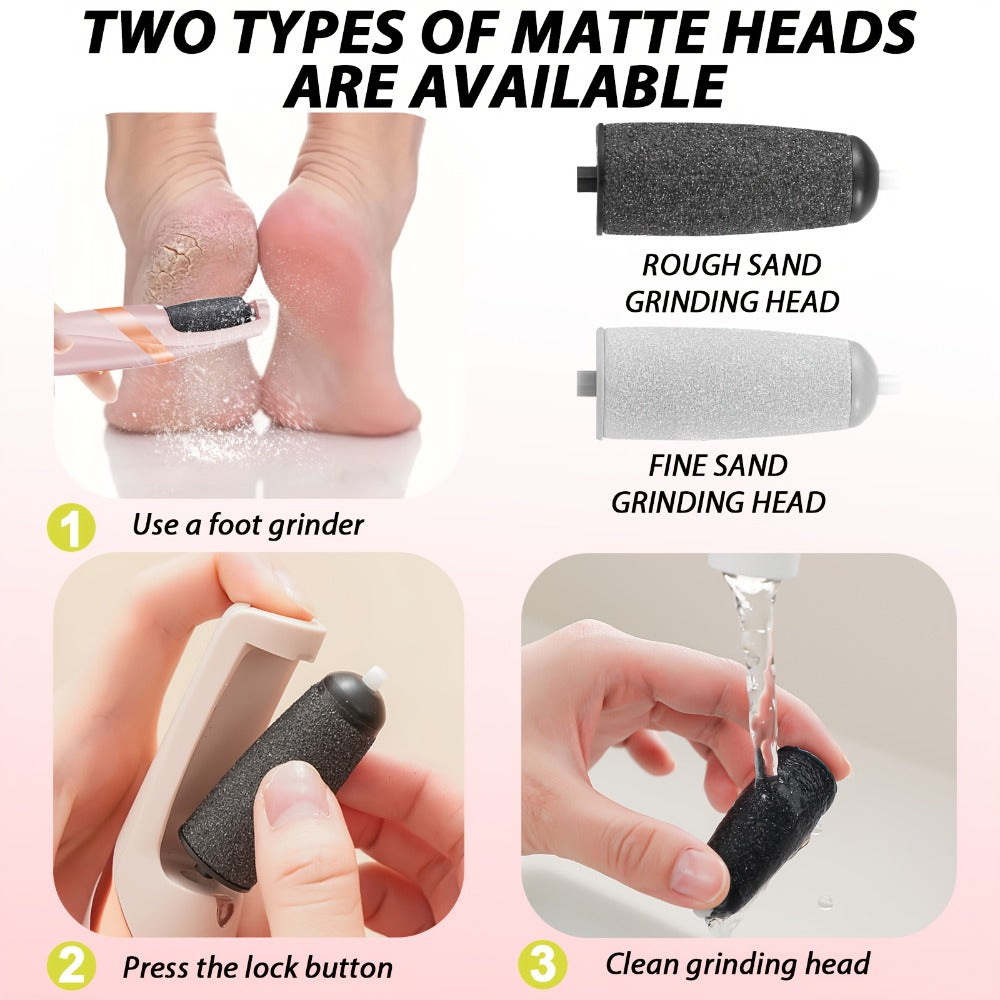 Electric Callus Remover for Feet with Foot Cream Stick Rechargeable Pedicure Tool 2 Speeds 2000 5000 RPM 2 Roller Heads – Dead Skin Dry Callus Cracked Heel Remover 60-Min Battery G - product image 3