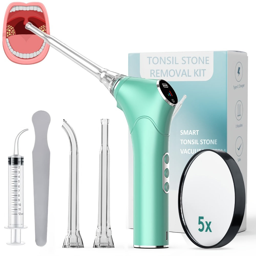 Tonsil Stone Remover Electric Vacuum Kit – Built-In LED Light, 3 Suction Modes & 5X Magnifying Mirror, Oral Irrigator for Safe Effective Tonsil Stone Removal at Home - product image 2
