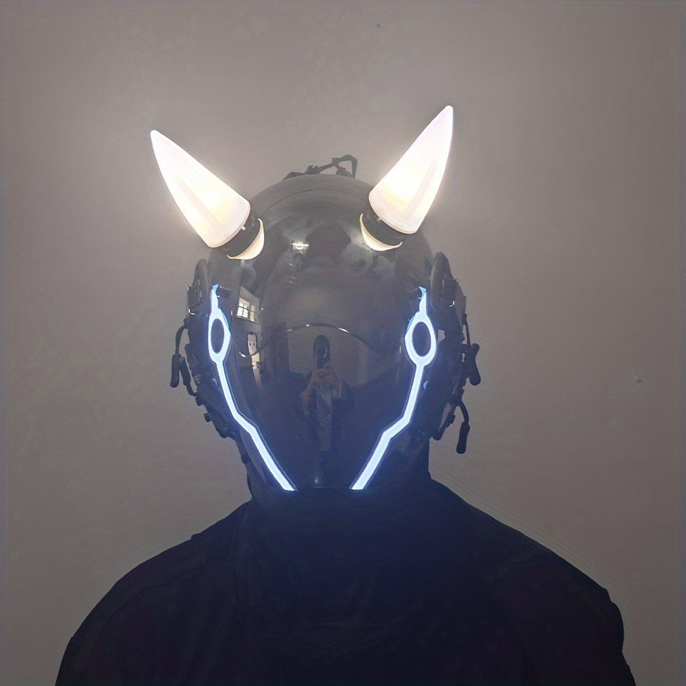 Battery-Powered LED Full Face Mask for Halloween, Christmas, Easter, Rave Music Festival & Party, Unisex Adult Costume Prop, Cool Gift for Men & Women - product image 17