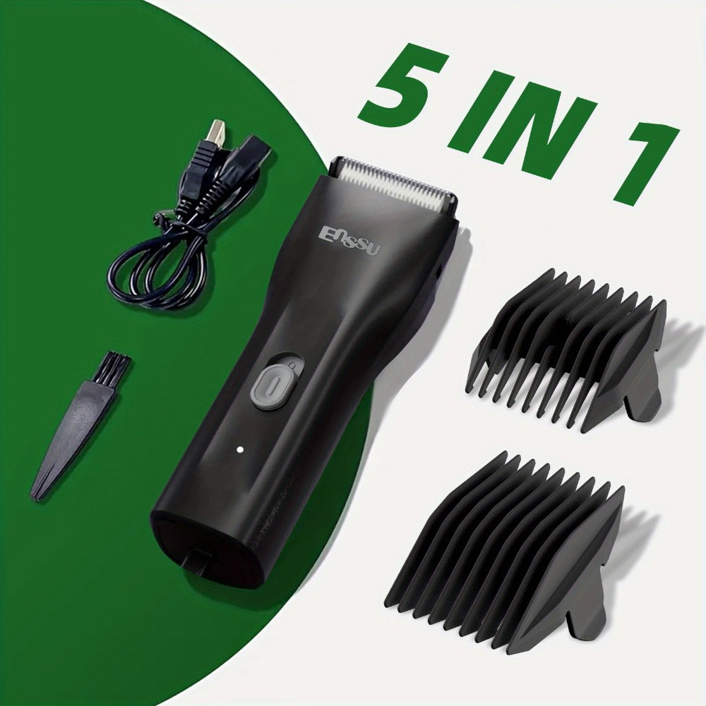 Manscaping Trimmer for Men IPX7 Waterproof Ceramic Blade Electric Groin & Pubic Body Hair Shaver – LCD Battery Display Replaceable Head Safe Grooming Tool, Black Blue White - product image 13