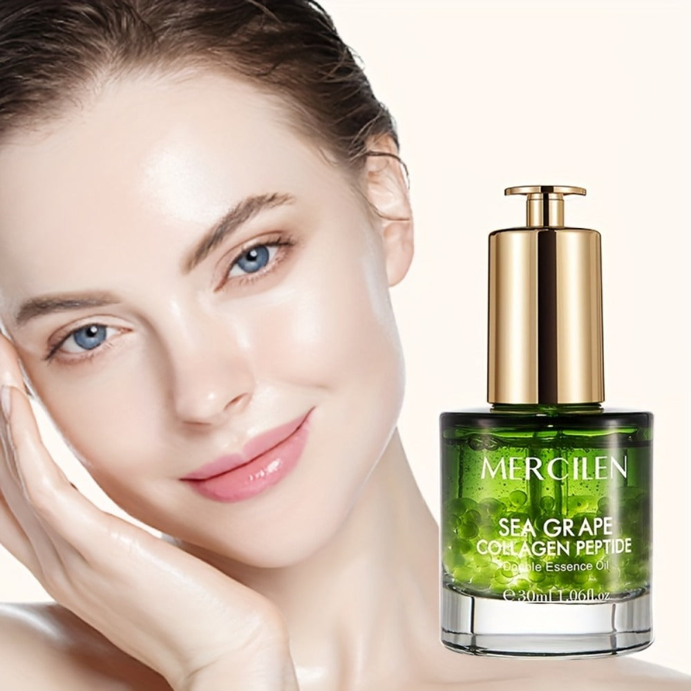 Sea Grape Collagen Peptide Essence Oil Squalane Moisturizing Face Serum Alcohol-Free Anti-Aging Skin Brightening Unisex Skincare for Sensitive Skin - product image 6