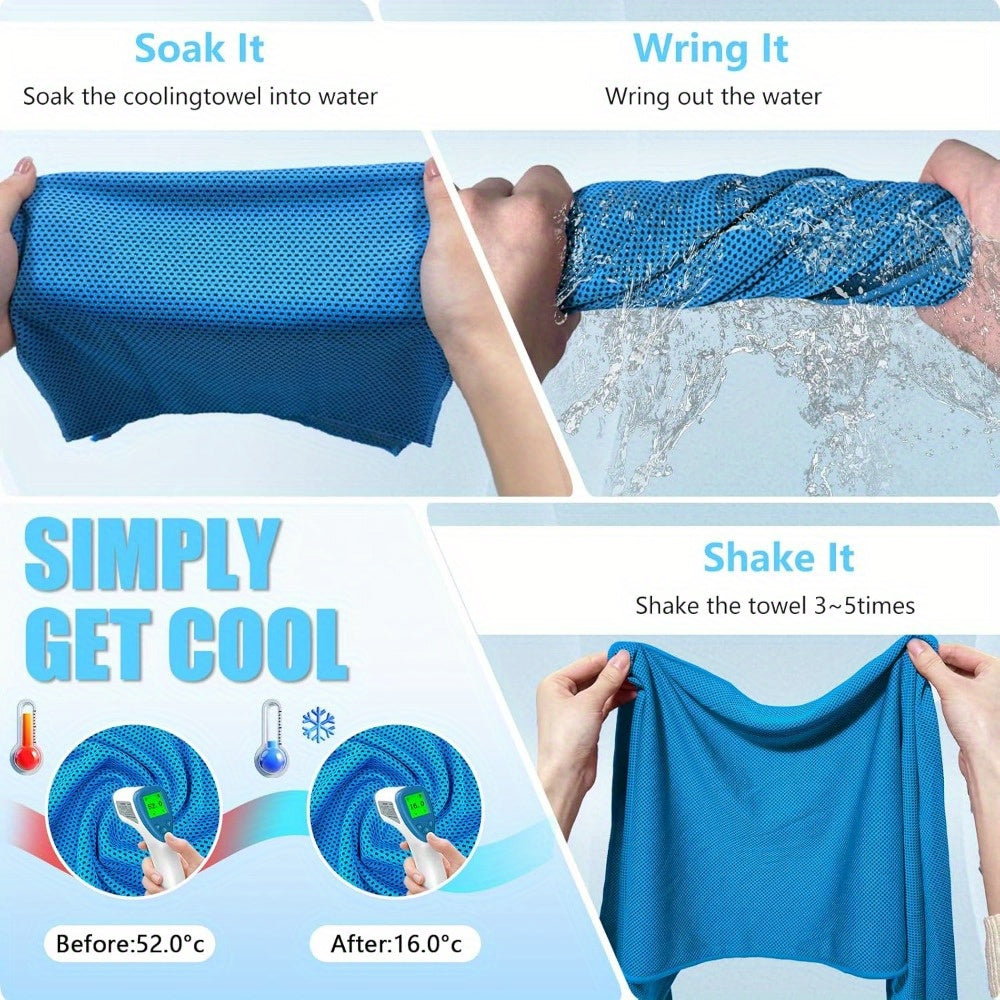 Soft Breathable Sport Towels for Neck & Face with Carabiner Clips & Carry Bag, Multi-Color Chilling Towels for Running, Yoga, Climbing, Gym & Travel | Neck - product image 2