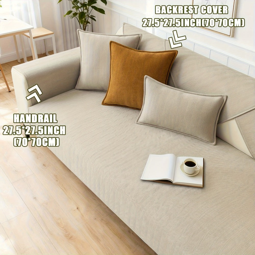 Chenille Ribbed Sofa Cover - Pet Friendly Non-Slip Machine Washable Soft Stretch Slipcover for 1-4 Seater Sectional Sofa Living Room Bedroom Office, 9 Colors - product image 22