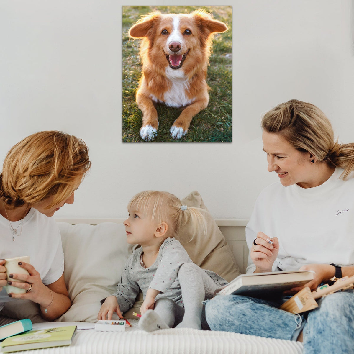 Custom Canvas Print Personalized Pet Family Photo Wall Art Ready to Hang | Framed & Unframed Canvas Options Multiple Sizes 6x8 to 24x16in | Custom Photo Canvas Printing for Pets Weddings Birthdays