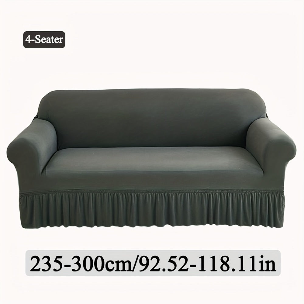 Stretch Sofa Slipcover Lightweight Breathable Elastic Full Cover Skirted Design Anti-Slip Soft Cool Comfort Machine Washable for 3 4 Seater Living Room Furniture Protector - product image 3
