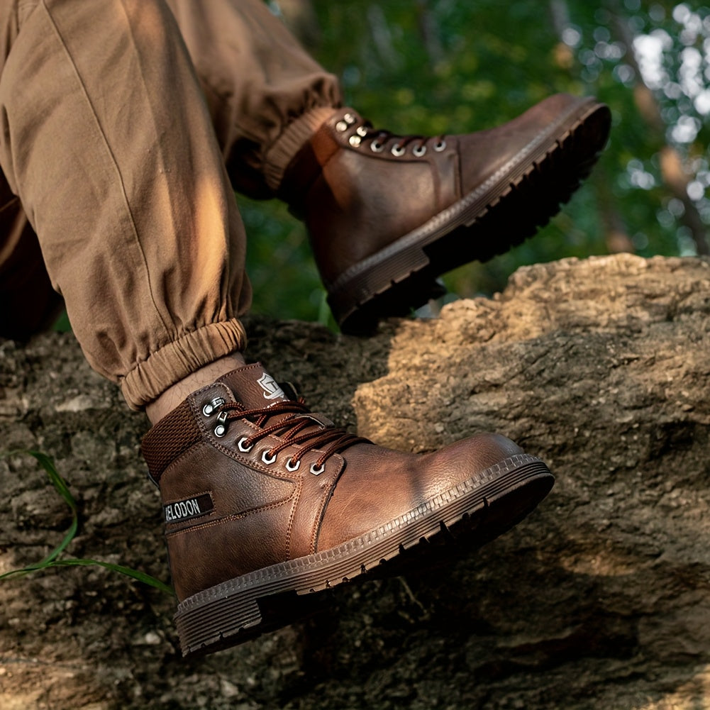 Men's Heavy-Duty 6-Inch High Quality Work Boots with Steel Toe Cap - Slip-Resistant Slip-Resistant Shoes, All-Terrain Traction Rubber Sole, Cushioned Insole - product image 7