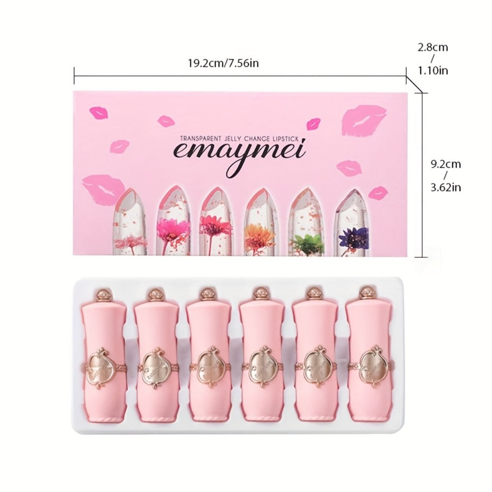 Jelly Lip Balm Set 6 Pack Color Changing — Temperature-Sensitive Dried Flower Extract, Sheer Moisturizing Clear Gloss, Natural Pink Tint, Long-Lasting Hydration Lip Care for Women - product image 5