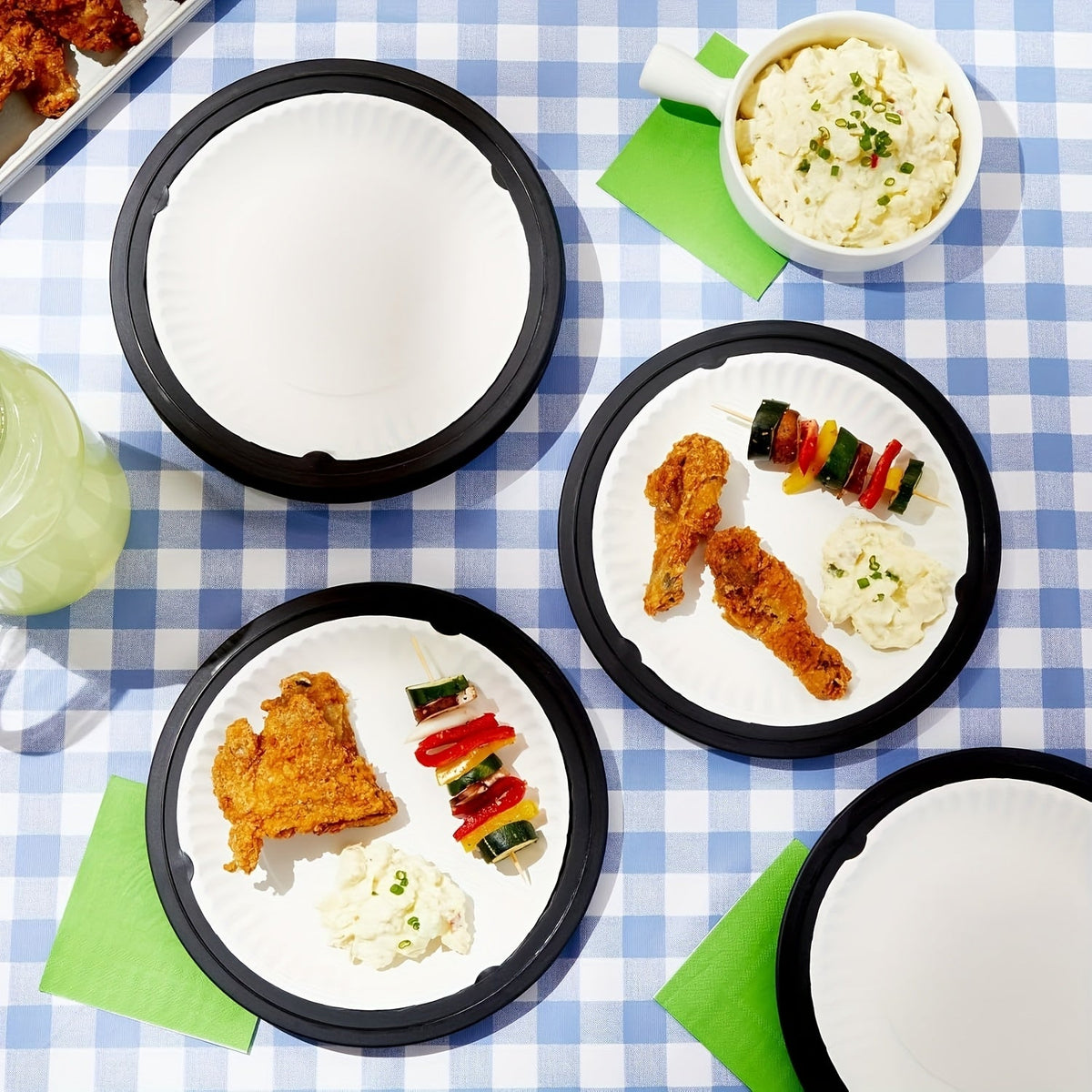 Reusable Plastic Paper Plate Holders Set – 10 Inch Snap-On Groove Design, Thickened Long-lasting Holder for Picnics, BBQ, Camping & Party Dinners, Streamlined - product image 6