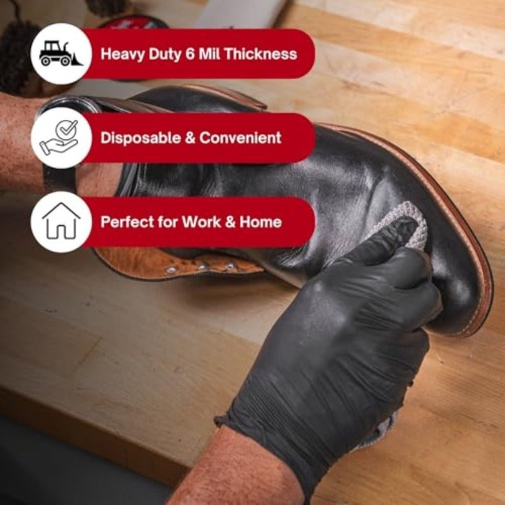 Nitrile Disposable Gloves 200 Count, Black Latex-Free Powder-Free Exam Gloves, Touchscreen Compatible, Chemical Resistant, Flexible Form-Fitting for Kitchen Automotive Industrial M - product image 10