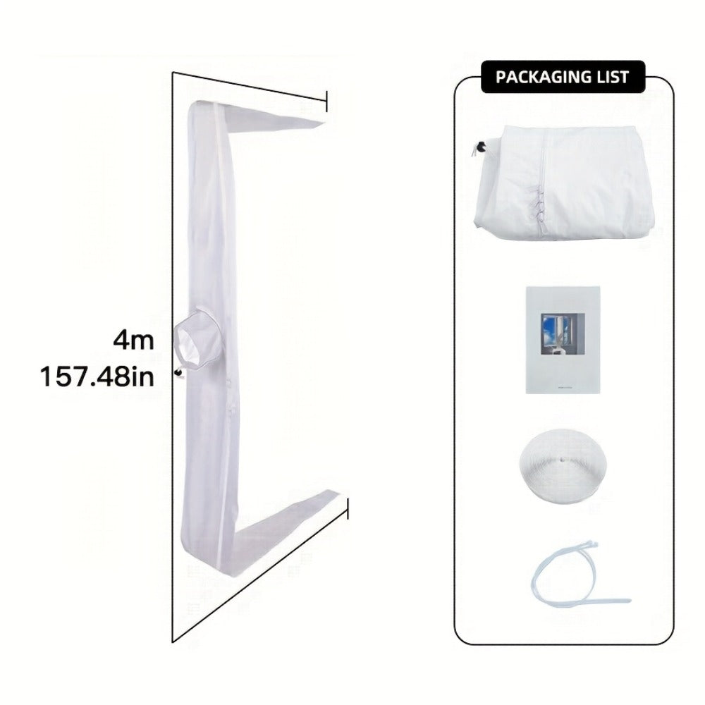 Portable AC Window Sealing Strip Universal | Adjustable Air Conditioner Exhaust Hose Seal Kit with Zipper & Adhesive | 4M 5M 220" 236" Sizes for All Portable Air Conditioners - product image 3