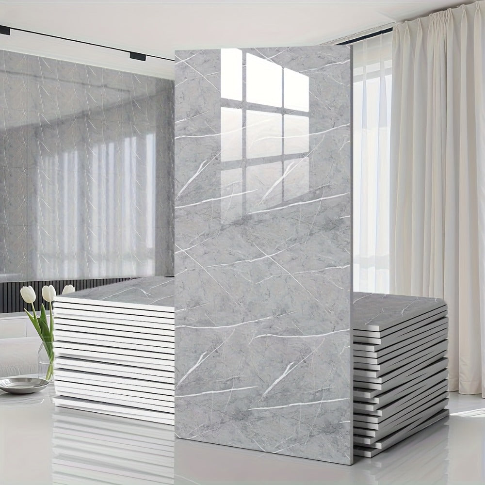 Marble Pattern Wall Stickers Vinyl Decals Oversized Glam Style Self Adhesive High Gloss Removable Wallpaper for Kitchen Bathroom Living Room Office Home Decor 20 40 Pieces Multiple - product image 7