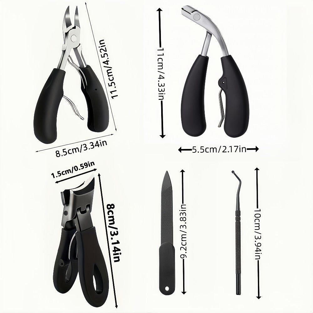 Large Opening Diagonal Blade Toenail Clippers for Thick Nails 5-Piece Set Heavy Duty Stainless Steel Ingrown Toenail Clipper with Nail File for Seniors Men Women Big Toe Cutter Kit - product image 3