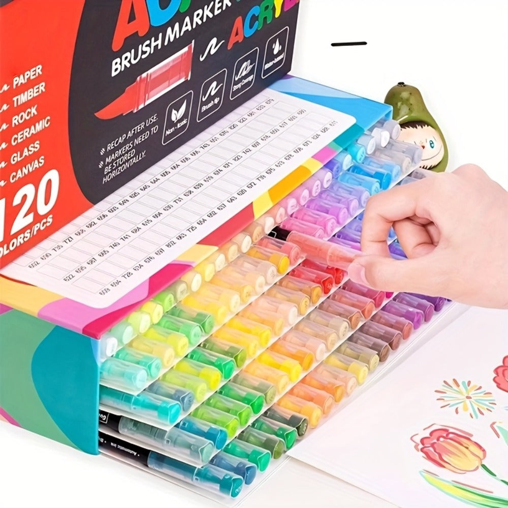 Acrylic Paint Pens Marker Set for Rock Painting Canvas Wood Glass Fabric Ceramic Fine Tip Liquid Acrylic Markers for Artists Adults Kids Available in 12 36 60 80 120 Colors for Everyday Use