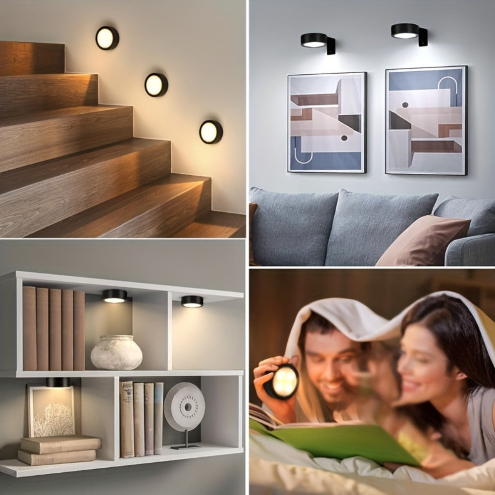 Battery Operated Picture Lights 3-Pack, Magnetic Painting Light with Remote & Timer, 3 Lighting Modes Dimmable Wireless Wall Puck Lights for Art Frames Portraits – Black - product image 7