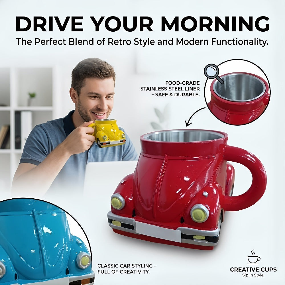Sports Car Shape Coffee Mug – Fun Novelty Car Shaped Drinking Cup Large Capacity – Unique Tea Cup for Office & Home Decor – Cool Birthday & Christmas Gift for Car Lovers – 6 Colors - product image 6