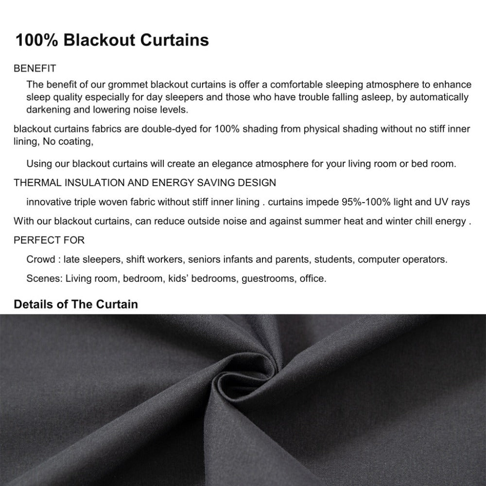 Blackout Curtains 4 Panels – 100% Light Blocking Thermal Insulated Soundproof Privacy Window Curtains for Bedroom Living Room - product image 8